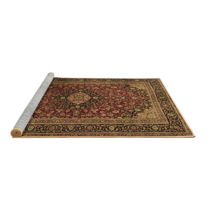 Sideview of Machine Washable Persian Brown Traditional Rug, wshtr1926brn