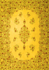 Medallion Yellow Traditional Rug, tr1927yw