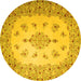 Round Medallion Yellow Traditional Rug, tr1927yw