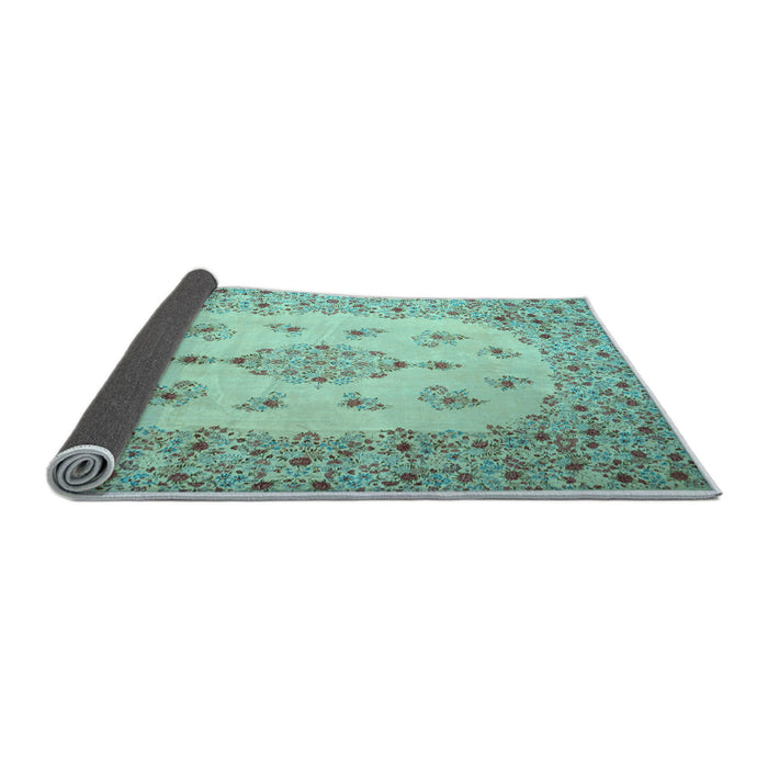 Sideview of Medallion Light Blue Traditional Rug, tr1927lblu