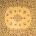 Square Medallion Brown Traditional Rug, tr1927brn