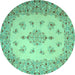 Round Medallion Turquoise Traditional Rug, tr1927turq