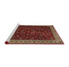 Sideview of Machine Washable Traditional Crimson Red Rug, wshtr1928