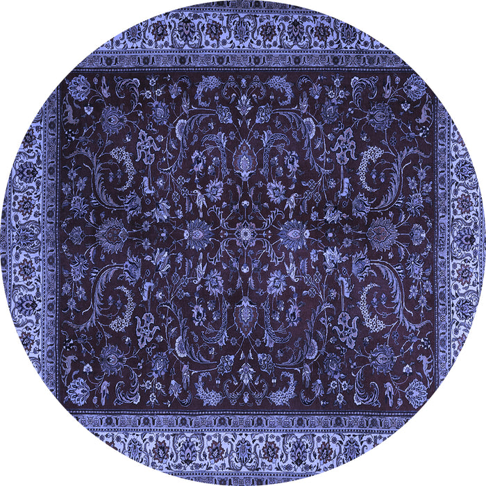 Round Persian Blue Traditional Rug, tr1928blu