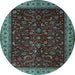 Round Persian Light Blue Traditional Rug, tr1928lblu