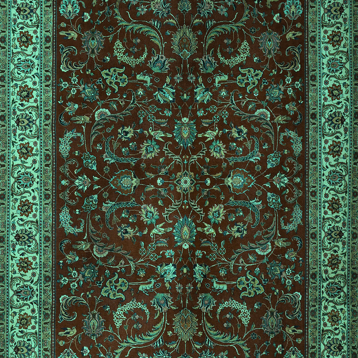Machine Washable Persian Turquoise Traditional Area Rugs, wshtr1928turq