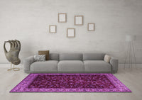 Machine Washable Persian Purple Traditional Rug, wshtr1928pur