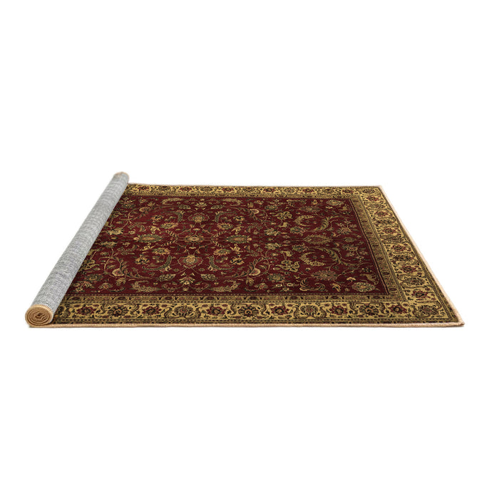 Sideview of Machine Washable Persian Brown Traditional Rug, wshtr1928brn