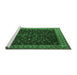 Sideview of Machine Washable Persian Emerald Green Traditional Area Rugs, wshtr1928emgrn