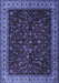 Machine Washable Persian Blue Traditional Rug, wshtr1928blu