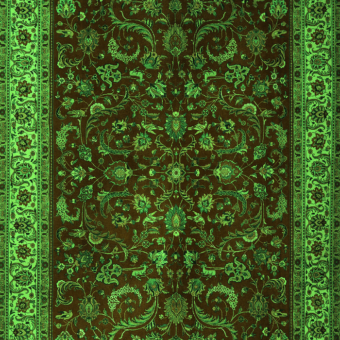 Serging Thickness of Machine Washable Persian Green Traditional Area Rugs, wshtr1928grn