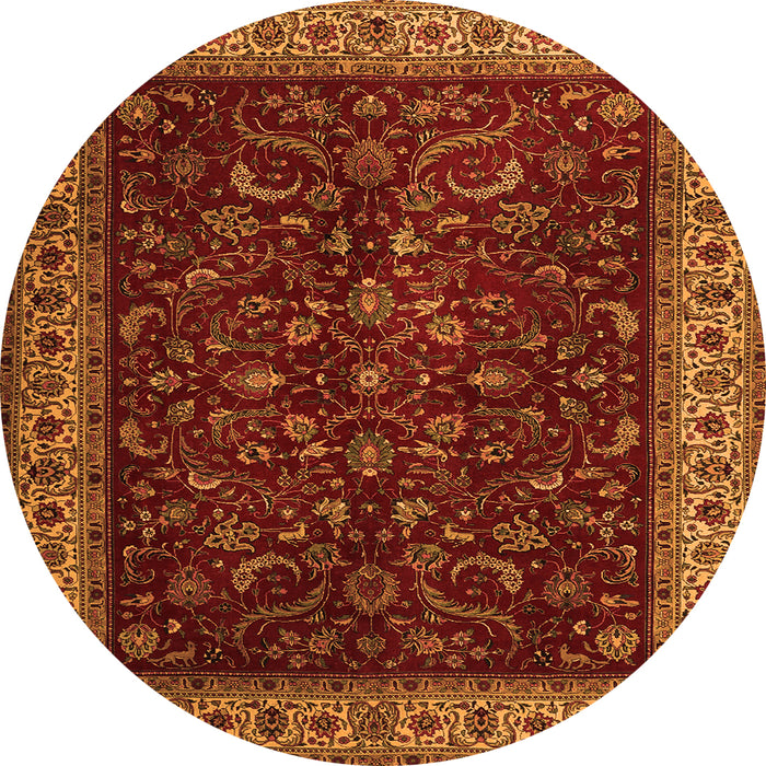 Square Persian Orange Traditional Rug, tr1928org