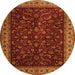 Square Persian Orange Traditional Rug, tr1928org