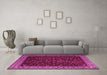 Machine Washable Persian Pink Traditional Rug in a Living Room, wshtr1928pnk