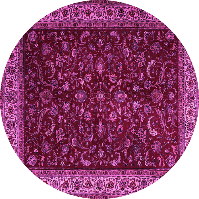 Round Persian Pink Traditional Rug, tr1928pnk