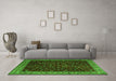 Machine Washable Persian Green Traditional Area Rugs in a Living Room,, wshtr1928grn