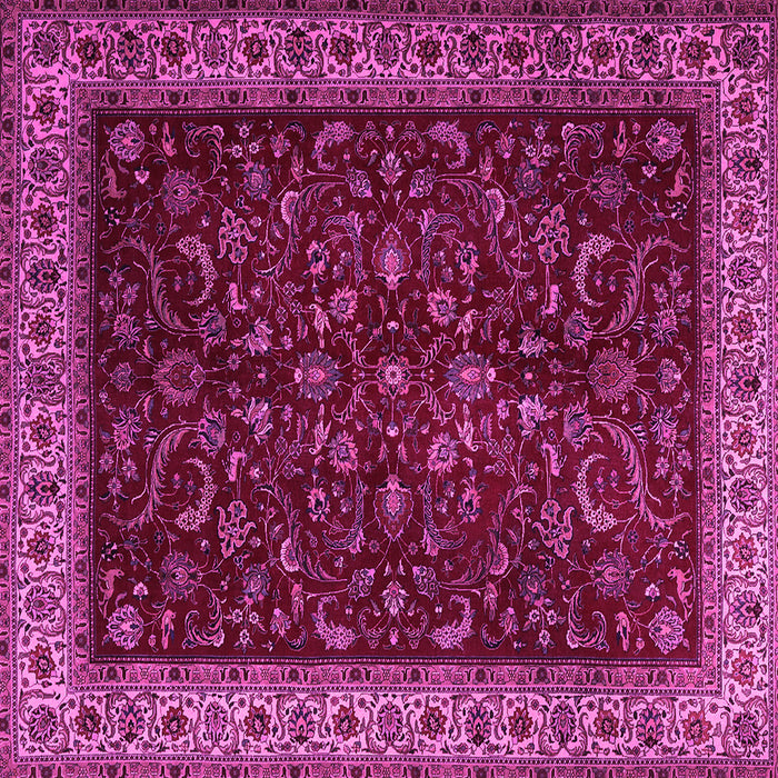 Square Machine Washable Persian Pink Traditional Rug, wshtr1928pnk