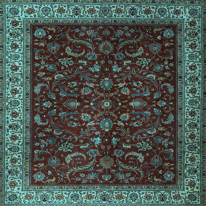 Square Persian Light Blue Traditional Rug, tr1928lblu
