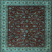 Square Persian Light Blue Traditional Rug, tr1928lblu