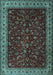 Machine Washable Persian Light Blue Traditional Rug, wshtr1928lblu