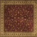 Square Machine Washable Persian Brown Traditional Rug, wshtr1928brn