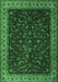 Machine Washable Persian Emerald Green Traditional Area Rugs, wshtr1928emgrn