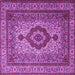 Square Machine Washable Medallion Purple Traditional Area Rugs, wshtr1929pur