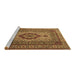 Sideview of Machine Washable Medallion Brown Traditional Rug, wshtr1929brn