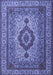 Machine Washable Medallion Blue Traditional Rug, wshtr1929blu