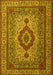 Machine Washable Medallion Yellow Traditional Rug, wshtr1929yw