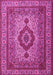 Machine Washable Medallion Pink Traditional Rug, wshtr1929pnk