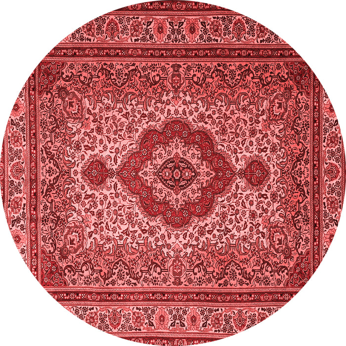 Machine Washable Medallion Red Traditional Rug, wshtr1929red