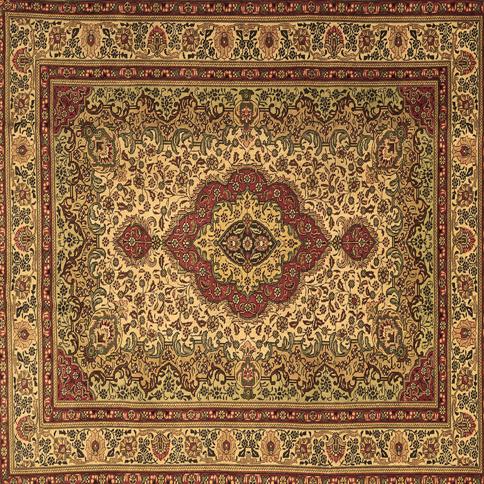 Square Medallion Brown Traditional Rug, tr1929brn