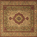 Square Medallion Brown Traditional Rug, tr1929brn