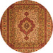 Machine Washable Medallion Orange Traditional Area Rugs, wshtr1929org