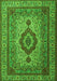 Serging Thickness of Machine Washable Medallion Green Traditional Area Rugs, wshtr1929grn