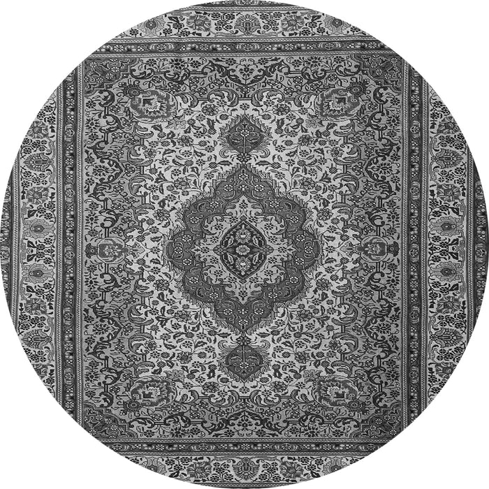 Machine Washable Medallion Gray Traditional Rug, wshtr1929gry