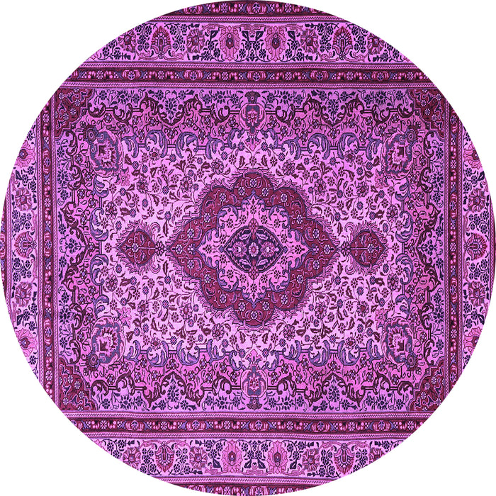 Round Medallion Purple Traditional Rug, tr1929pur