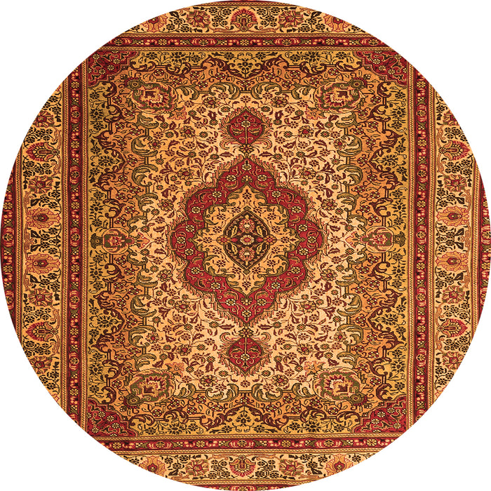 Square Medallion Orange Traditional Rug, tr1929org