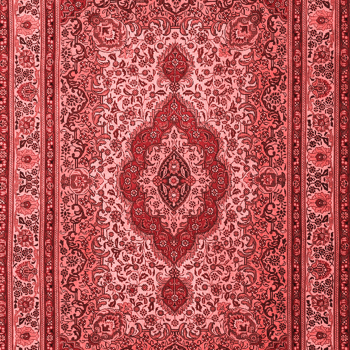 Machine Washable Medallion Red Traditional Rug, wshtr1929red