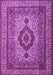 Machine Washable Medallion Purple Traditional Area Rugs, wshtr1929pur