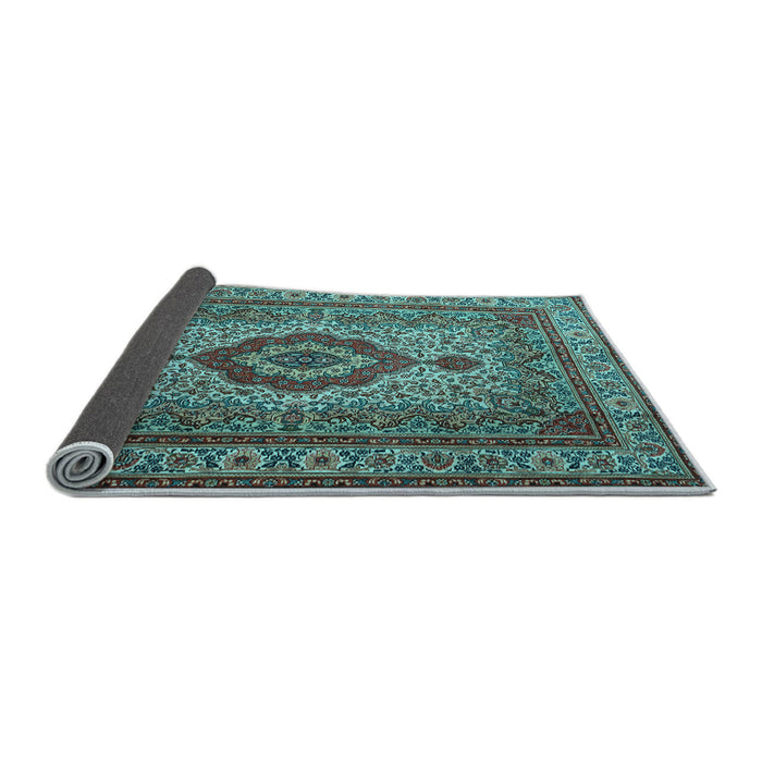 Sideview of Medallion Light Blue Traditional Rug, tr1929lblu