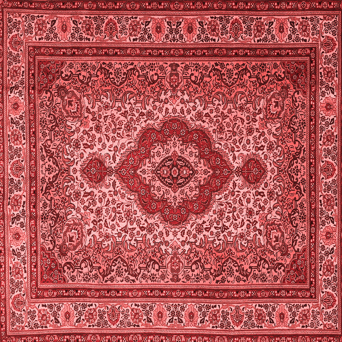 Machine Washable Medallion Red Traditional Rug, wshtr1929red