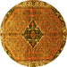 Round Persian Yellow Traditional Rug, tr192yw