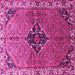 Square Machine Washable Persian Pink Traditional Rug, wshtr192pnk