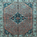 Square Machine Washable Persian Light Blue Traditional Rug, wshtr192lblu