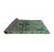 Sideview of Persian Turquoise Traditional Rug, tr192turq