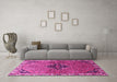 Machine Washable Persian Pink Traditional Rug in a Living Room, wshtr192pnk