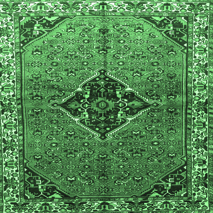 Square Persian Emerald Green Traditional Rug, tr192emgrn