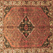 Square Persian Brown Traditional Rug, tr192brn